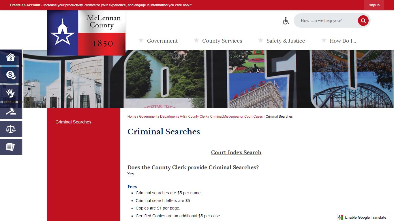 Criminal Searches | McLennan County, TX