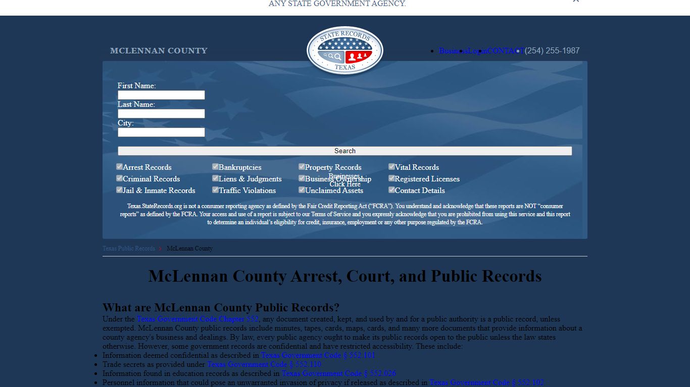 McLennan County Arrest, Court, and Public Records